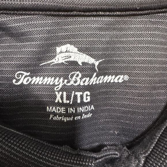 Tommy Bahama Charcoal Grey Pinstriped Polo Men’s Size XL - Picture 5 of 7